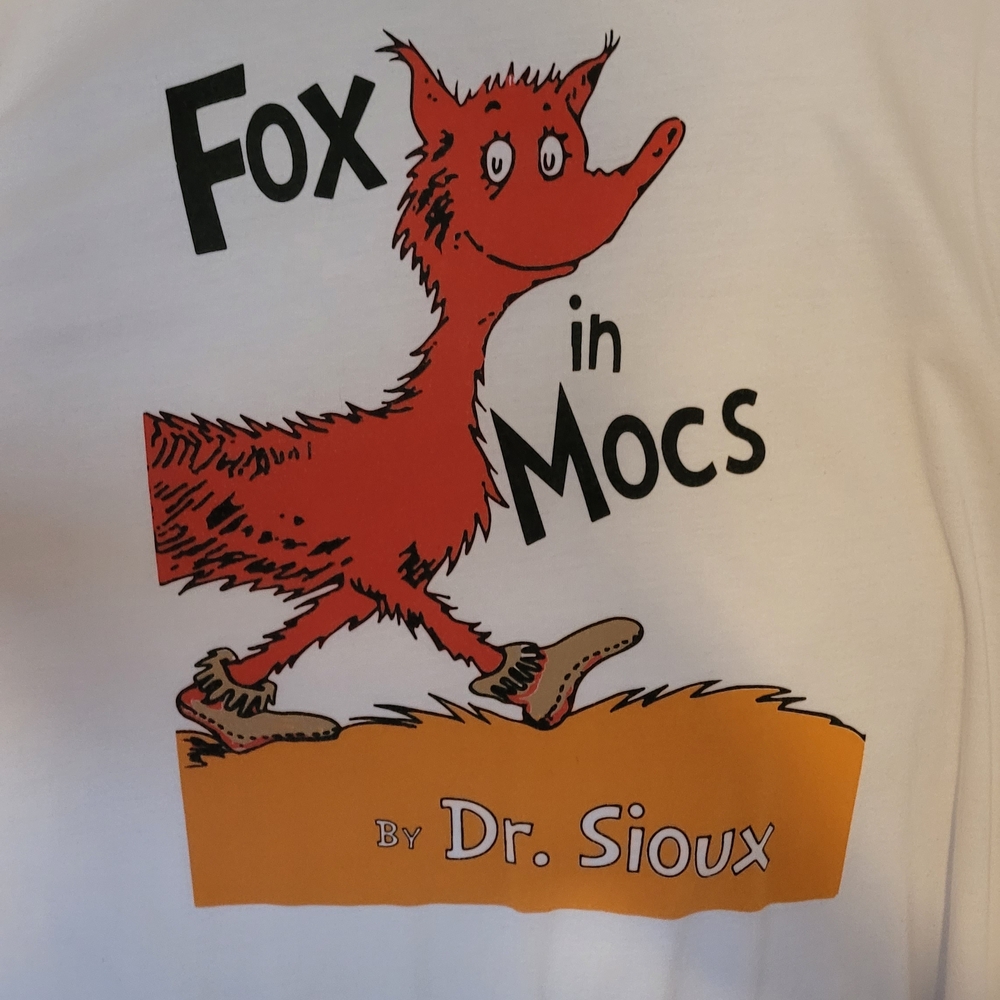 White Graphic Tee with Fox Print